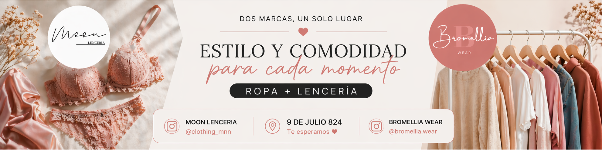 Publicidad de Moon Lenceria y Bromellia Wear